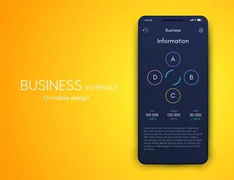 Vector graphics infographics with four options. Template for creating mobile  Illustrazione stock