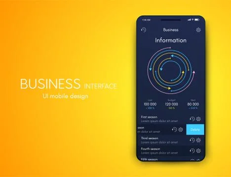 Vector graphics infographics with four options. Template for creating mobile  Illustrazione stock
