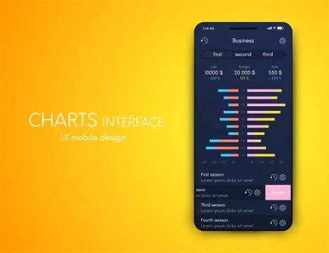 Vector graphics infographics with four options. Template for creating mobile  Stockillustratie