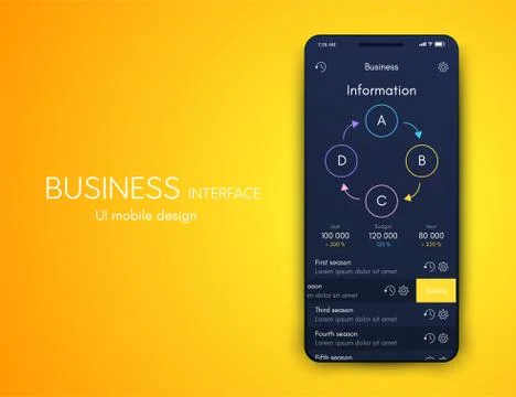 Vector graphics infographics with four options. Template for creating mobile  Illustrazione stock