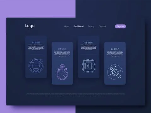 Vector graphics infographics with four options. Template for creating mobile  イラスト素材