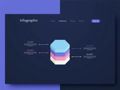 Vector graphics infographics with four options. Template for creating mobile  Stock Illustration