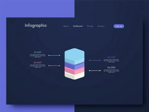 Vector graphics infographics with four options. Template for creating mobile  イラスト素材