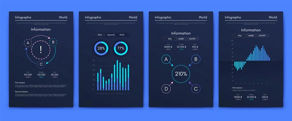 Vector graphics infographics with mobile phone. Template for creating mobile  Stock Illustration