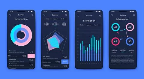 Vector graphics infographics with mobile phone. Template for creating mobile  イラスト素材