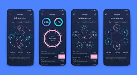 Vector graphics infographics with mobile phone. Template for creating mobile  イラスト素材