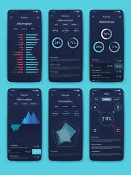 Vector graphics infographics with mobile phone. Template for creating mobile Illustrazione stock