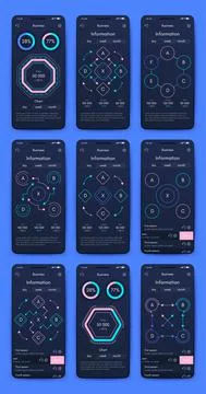 Vector graphics infographics with mobile phone. Template for creating mobile Stock Illustration