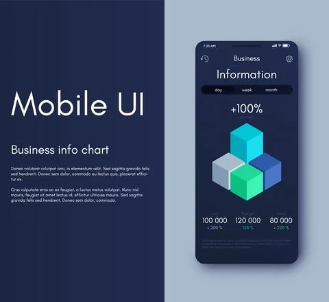 Vector graphics infographics with mobile phone. Template for creating mobile Stock Illustration