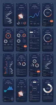 Vector graphics infographics with mobile phone. Template for creating mobile Stock Illustration