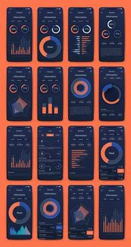 Vector graphics infographics with mobile phone. Template for creating mobile Stock Illustration