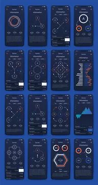 Vector graphics infographics with mobile phone. Template for creating mobile Stock Illustration