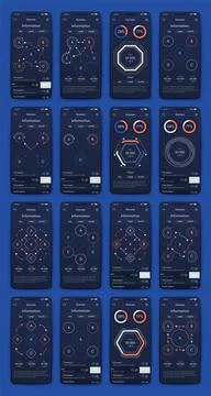 Vector graphics infographics with mobile phone. Template for creating mobile Illustrazione stock