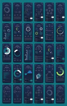 Vector graphics infographics with mobile phone. Template for creating mobile Illustrazione stock