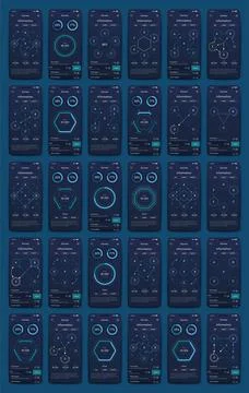 Vector graphics infographics with mobile phone. Template for creating mobile Illustrazione stock
