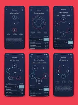 Vector graphics infographics with mobile phone. Template for creating mobile 스톡 일러스트