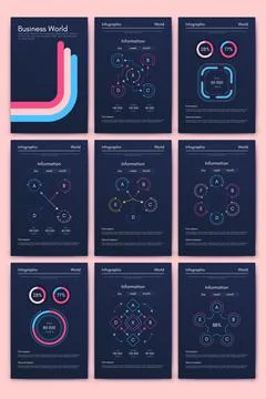 Vector graphics infographics with mobile phone. Template for creating mobile Illustrazione stock