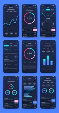 Vector graphics infographics with mobile phone. Template for creating mobile Stock Illustration