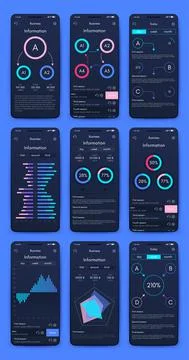 Vector graphics infographics with mobile phone. Template for creating mobile Stock Illustration