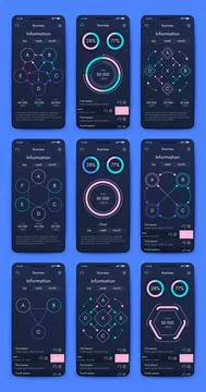 Vector graphics infographics with mobile phone. Template for creating mobile Stock Illustration