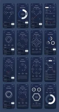 Vector graphics infographics with mobile phone. Template for creating mobile 스톡 일러스트