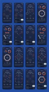 Vector graphics infographics with mobile phone. Template for creating mobile Illustrazione stock