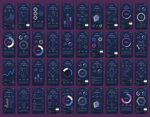 Vector graphics infographics with mobile phone. Template for creating mobile Stock Illustration