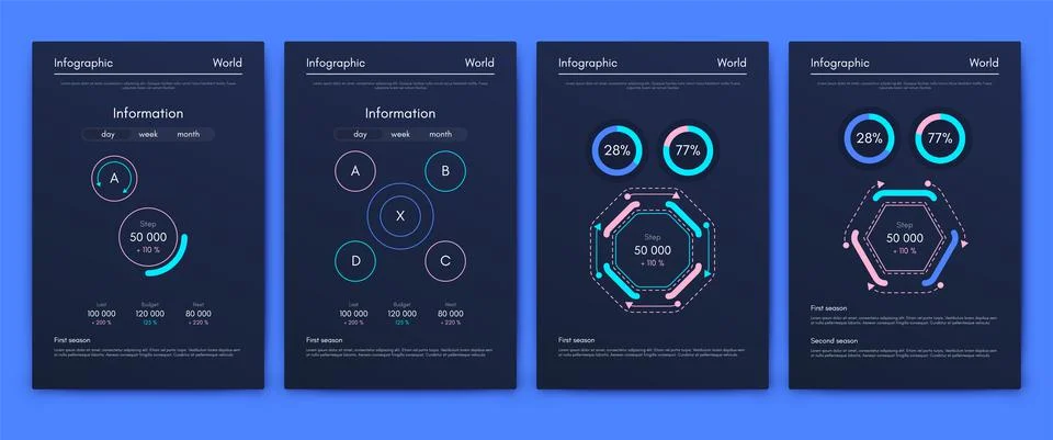 Vector graphics infographics with mobile phone. Template for creating mobile Stock Illustration