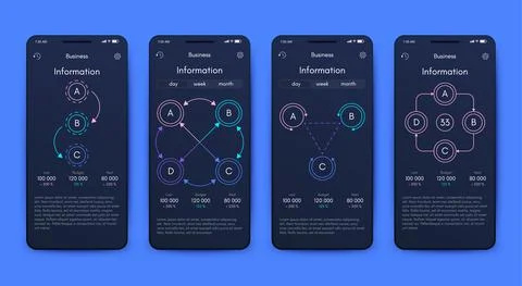 Vector graphics infographics with mobile phone. Template for creating mobile Stock Illustration