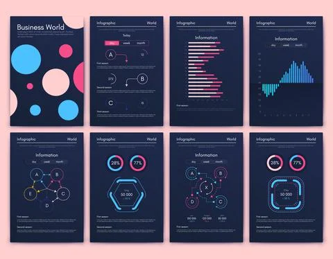 Vector graphics infographics with mobile phone. Template for creating mobile Illustrazione stock