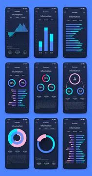 Vector graphics infographics with mobile phone. Template for creating mobile Stock Illustration
