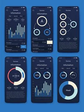 Vector graphics infographics with mobile phone. Template for creating mobile Stock Illustration
