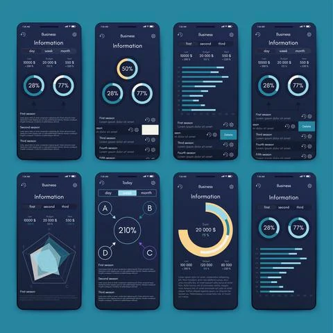 Vector graphics infographics with mobile phone. Template for creating mobile Stock Illustration