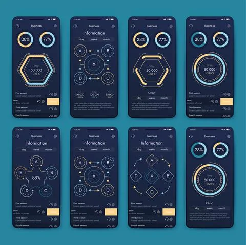 Vector graphics infographics with mobile phone. Template for creating mobile Stock Illustration