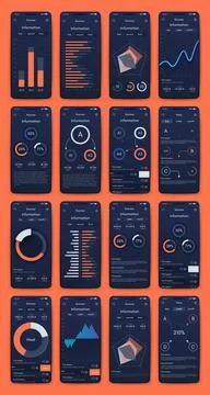 Vector graphics infographics with mobile phone. Template for creating mobile Stock Illustration