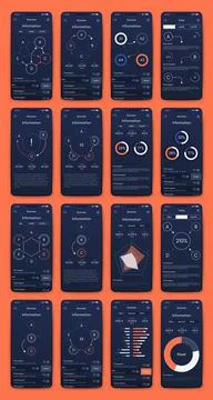 Vector graphics infographics with mobile phone. Template for creating mobile Stock Illustration