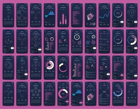 Vector graphics infographics with mobile phone. Template for creating mobile Stock Illustration