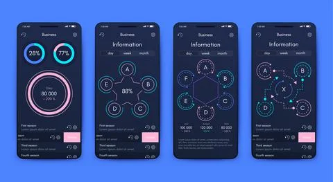 Vector graphics infographics with mobile phone. Template for creating mobile  Stock Illustration