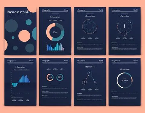 Vector graphics infographics with mobile phone. Template for creating mobile  Stock Illustration