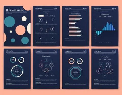 Vector graphics infographics with mobile phone. Template for creating mobile  Stock Illustration