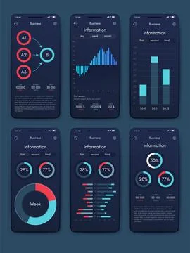 Vector graphics infographics with mobile phone. Template for creating mobile  Illustrazione stock