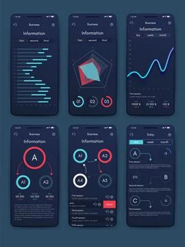 Vector graphics infographics with mobile phone. Template for creating mobile  Stock Illustration