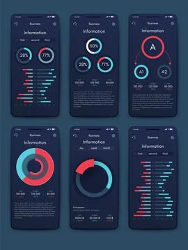 Vector graphics infographics with mobile phone. Template for creating mobile  Illustrazione stock