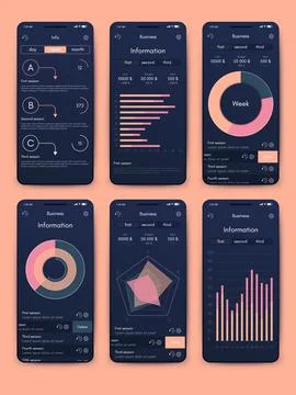 Vector graphics infographics with mobile phone. Template for creating mobile  Stock Illustration