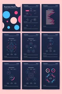Vector graphics infographics with mobile phone. Template for creating mobile  Stock Illustration
