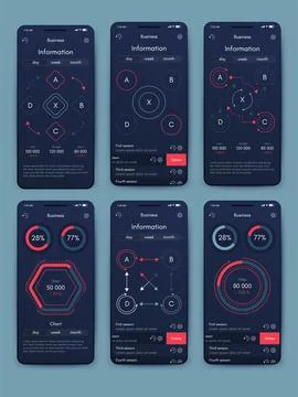 Vector graphics infographics with mobile phone. Template for creating mobile  Stock Illustration