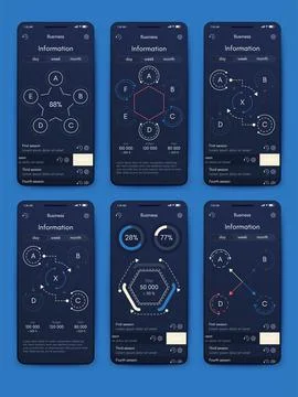 Vector graphics infographics with mobile phone. Template for creating mobile  Stock Illustration