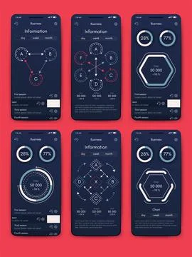 Vector graphics infographics with mobile phone. Template for creating mobile  Stock Illustration
