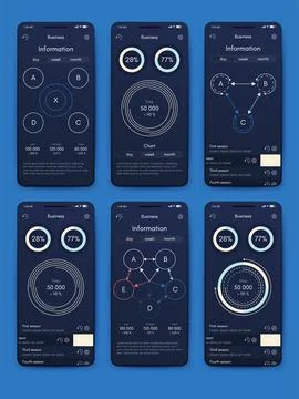 Vector graphics infographics with mobile phone. Template for creating mobile  Stock Illustration