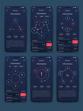 Vector graphics infographics with mobile phone. Template for creating mobile  Illustrazione stock